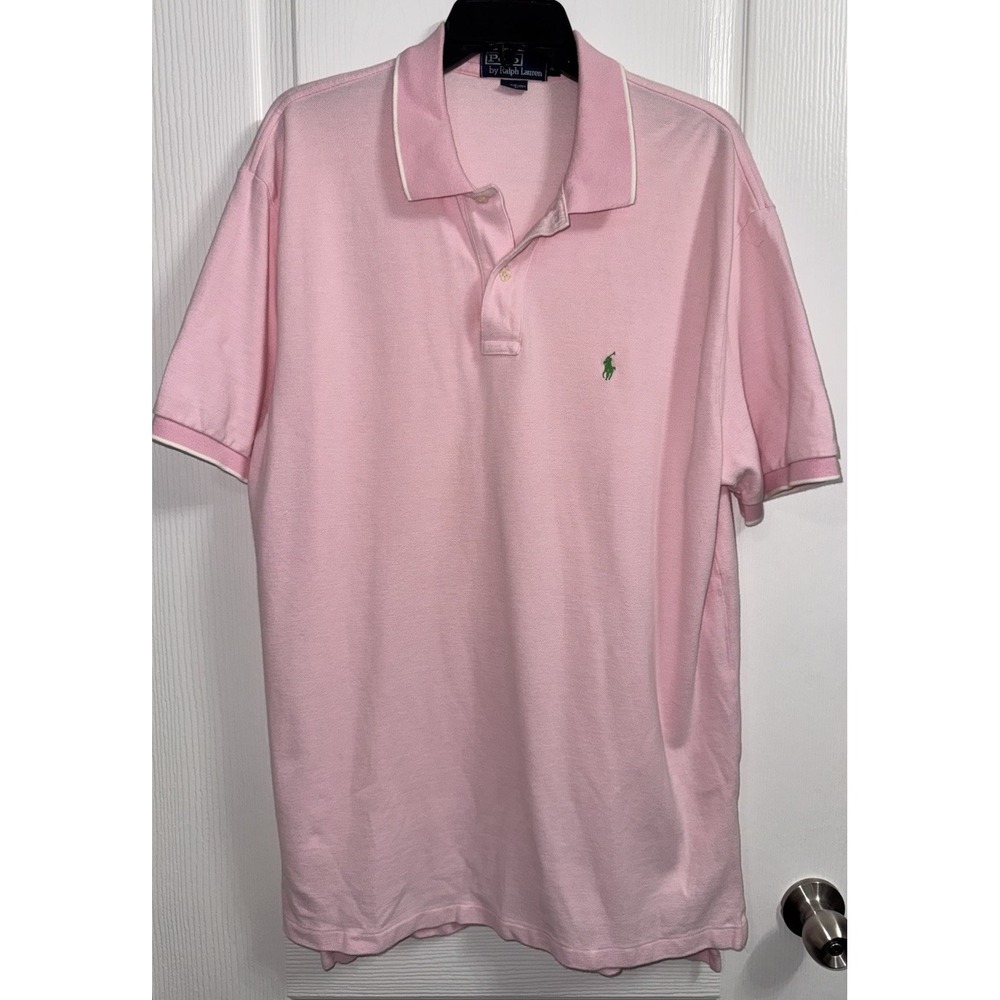 Polo by Ralph Lauren Men's Pink Solid Short Sleeve Cotton Golf Polo Shirt XL